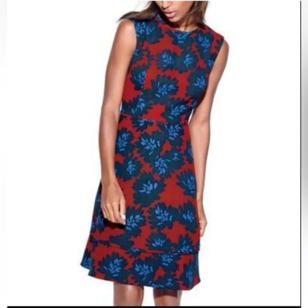 J. Crew ‘Firework Floral’ Red and Blue Dress